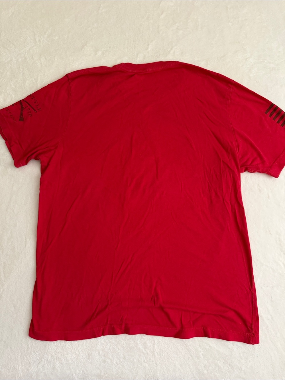 Grunt Style Red Short Sleeve Tee with Tan Soldier Graphic - Picture 6 of 6